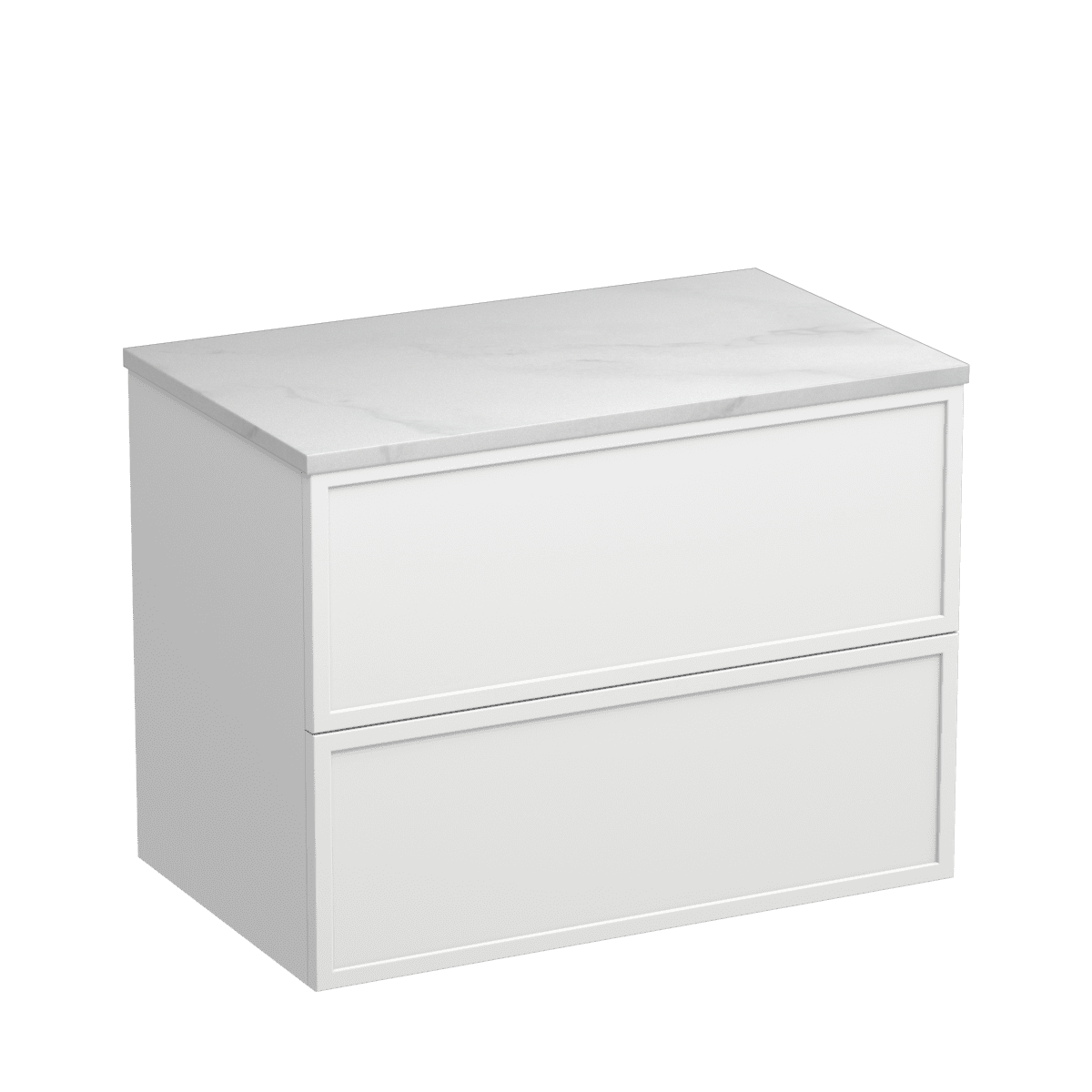 Nordic Opaco 750 2 Drawer Wall Vanity White Carrara / Atmoss