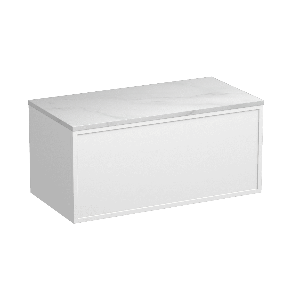 Nordic Opaco 900 1 Drawer Wall Vanity White Carrara / Methven Oak