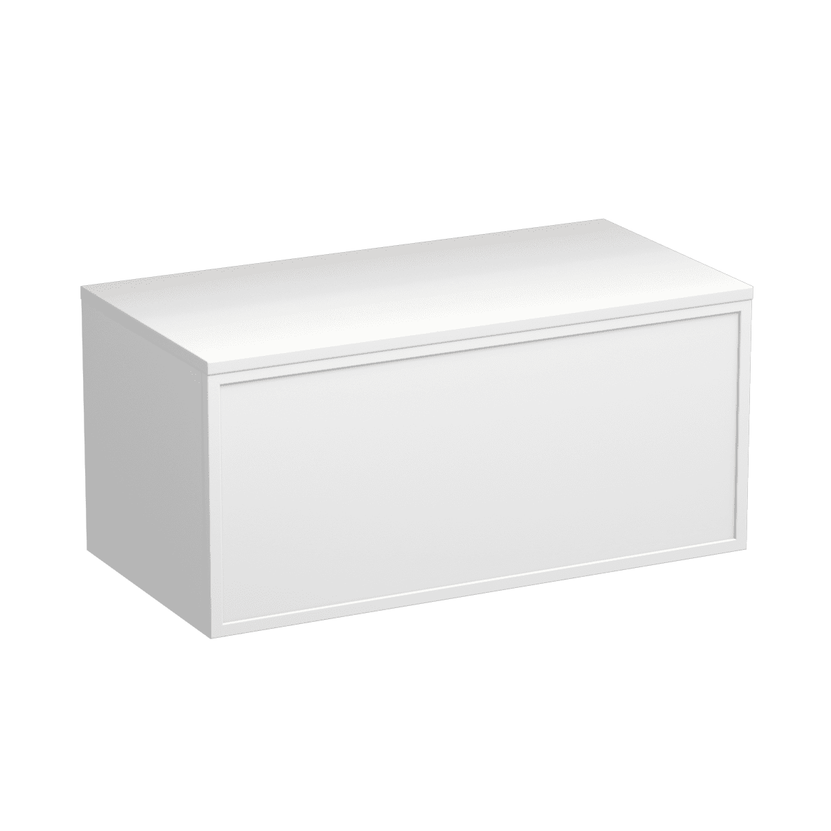 Nordic Opaco 900 1 Drawer Wall Vanity Matt White / Lana Grey