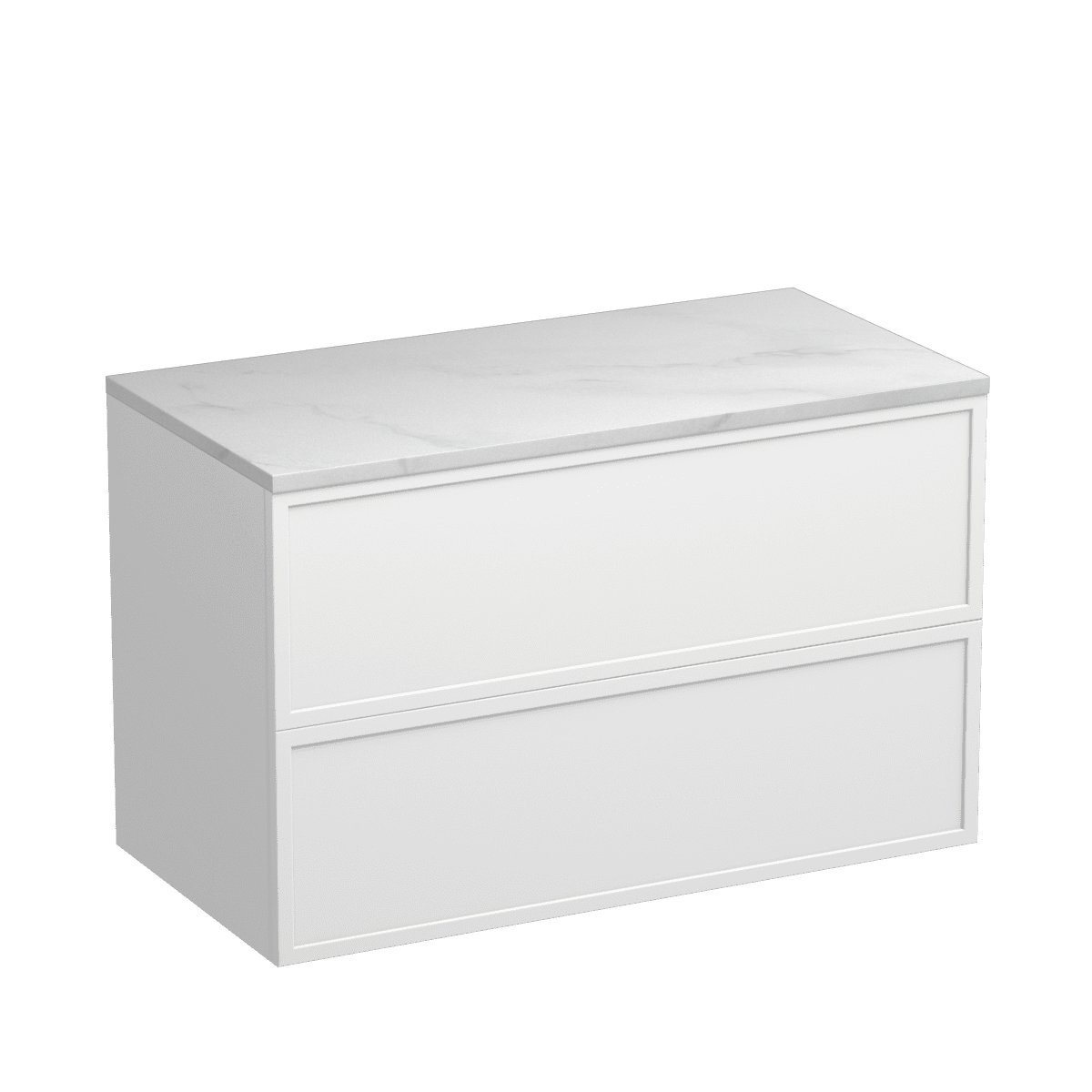 Nordic Opaco 900 2 Drawer Wall Vanity White Carrara / Atmoss