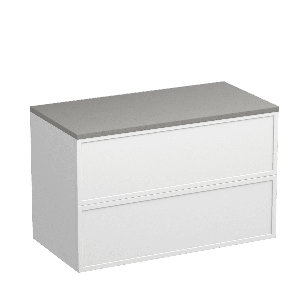 Nordic Opaco 900 2 Drawer Wall Vanity Concrete Grey / Atmoss