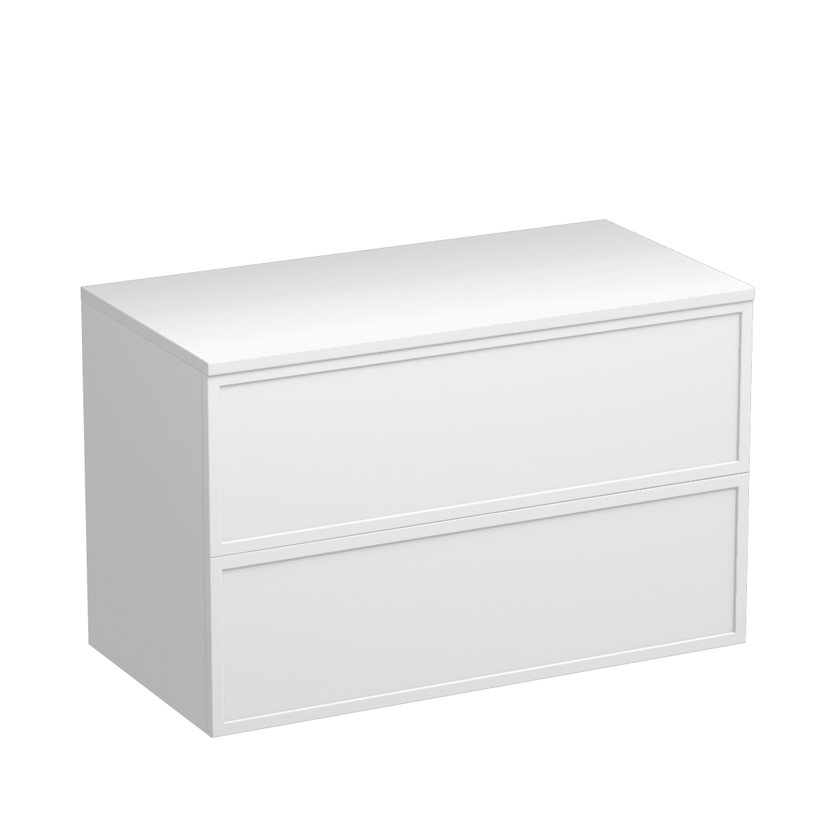 Nordic Opaco 900 2 Drawer Wall Vanity Matt White / Atmoss