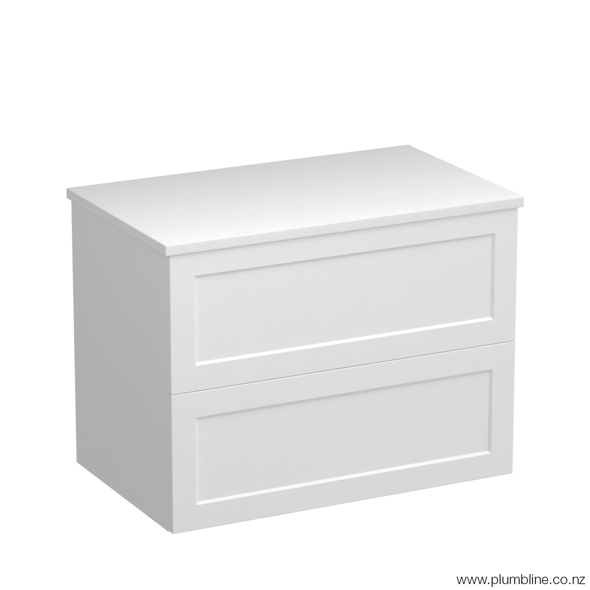 Hampton Opaco 750 2 Drawer Wall Vanity Matt White / Tahoe Walnut