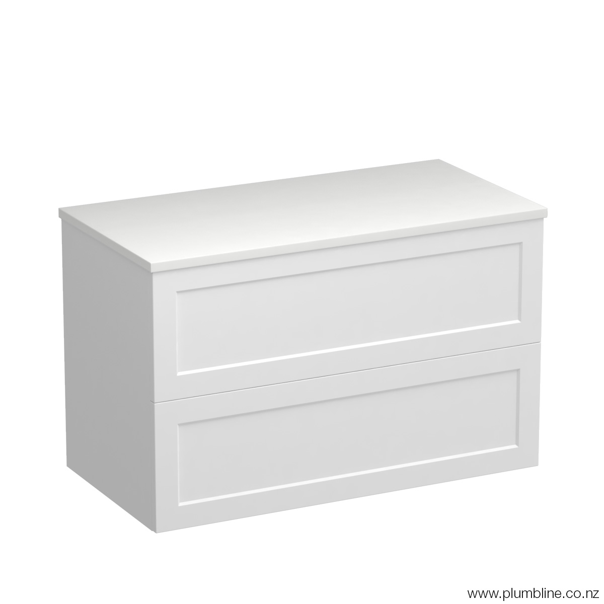 Hampton Opaco 900 2 Drawer Wall Vanity Matt White / Tahoe Walnut