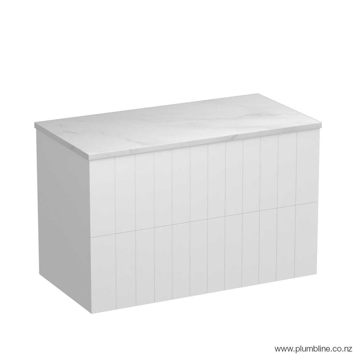Linea Opaco 900 2 Drawer Wall Vanity White Carrara / Lana Grey