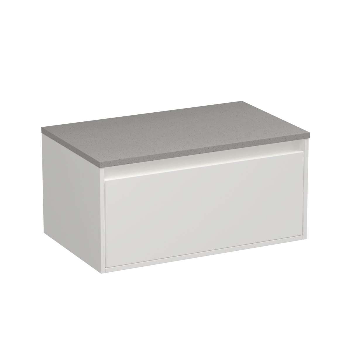 Prava Opaco 750 1 Drawer Wall Vanity Concrete Grey / White/Vancouver Larch