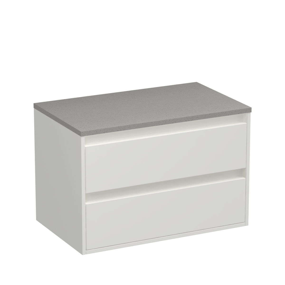 Prava Opaco 750 2 Drawer Wall Vanity Concrete Grey / White/Vancouver Larch