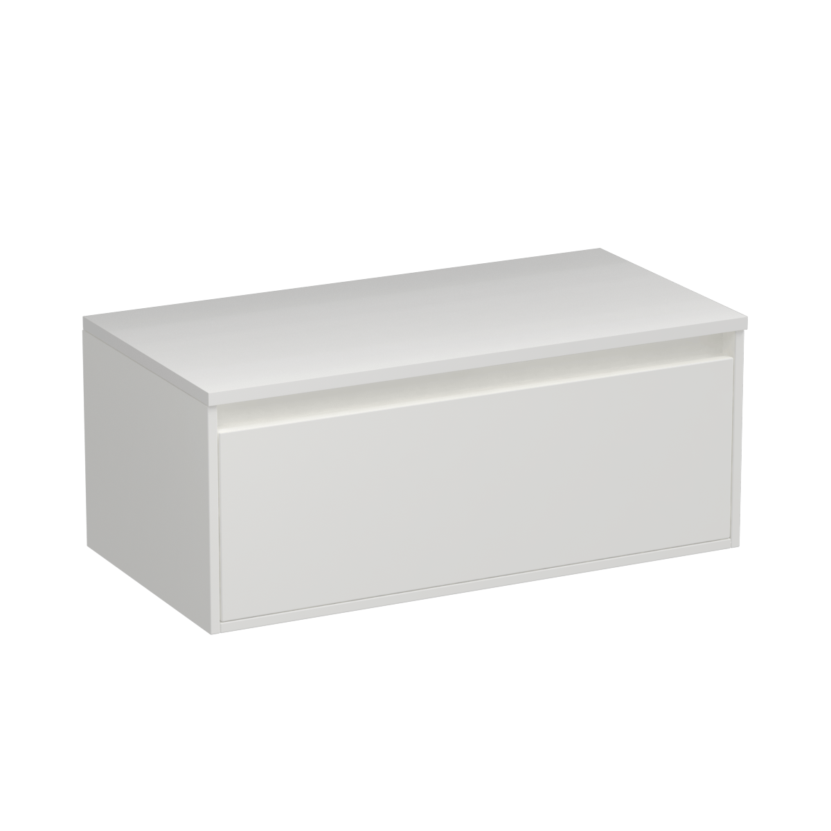 Prava Opaco 900 1 Drawer Wall Vanity Matt White / Black/Sovereign Oak