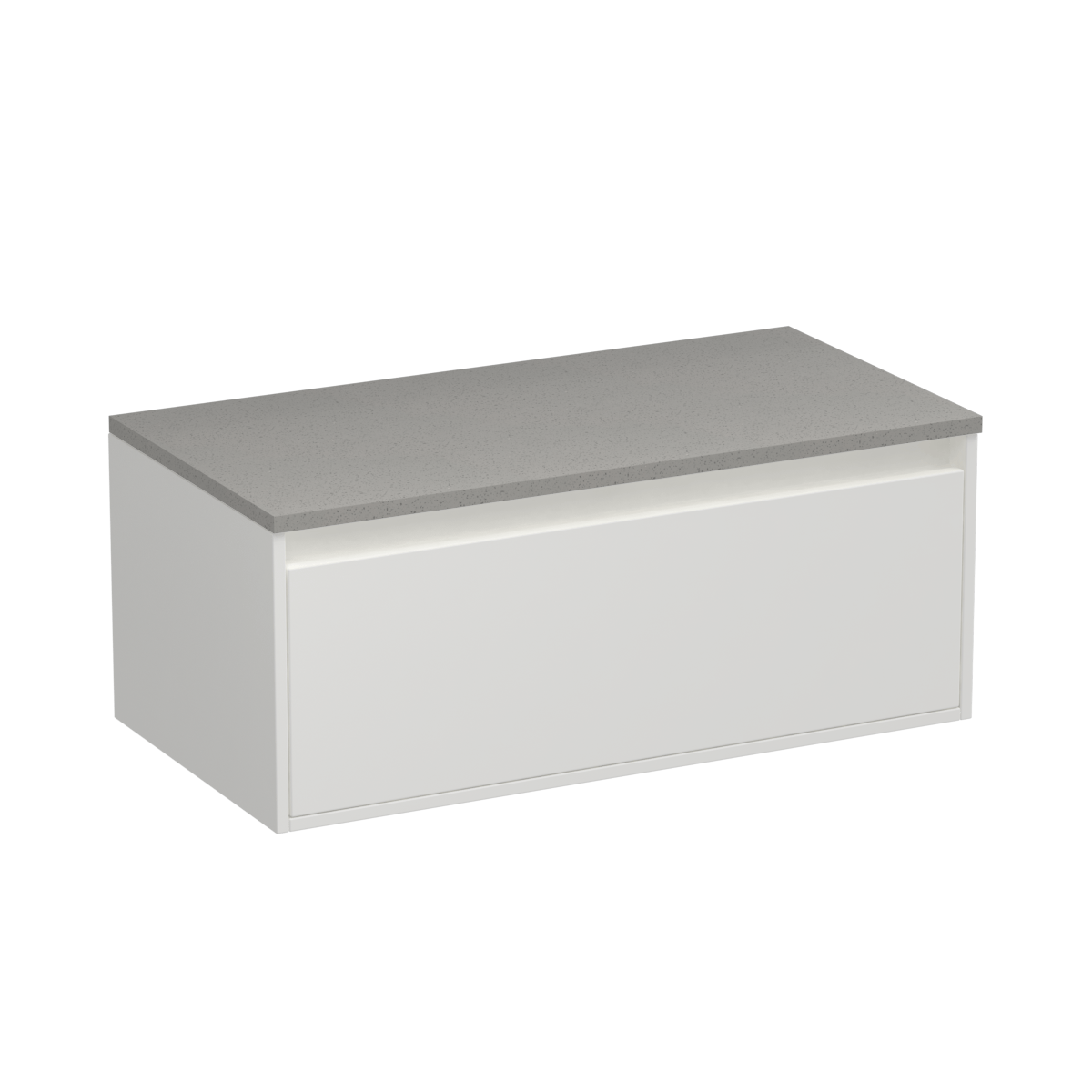 Prava Opaco 900 1 Drawer Wall Vanity Concrete Grey / White/Vancouver Larch