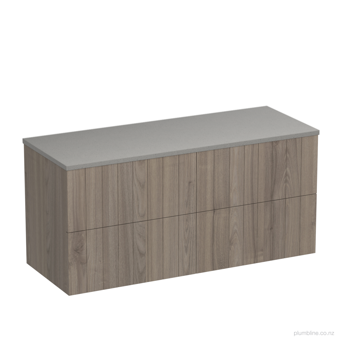 Linea Opaco 1200 4 Drawer Floor Vanity Centre Basin Matt White / Methven Oak