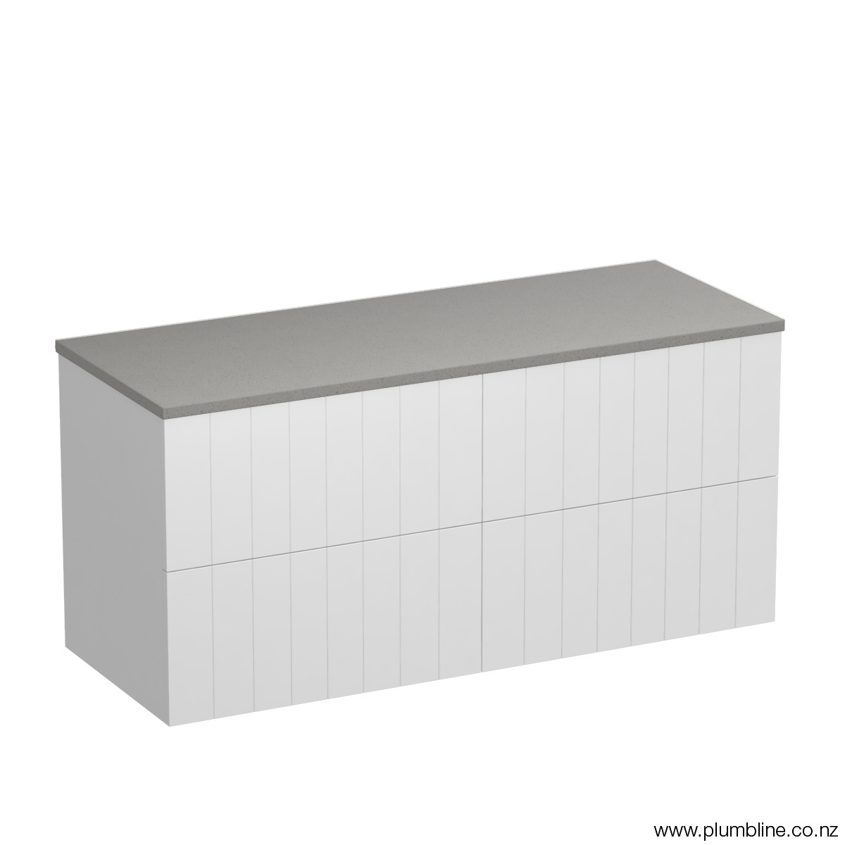 Linea Opaco 1200 4 Drawer Floor Vanity Double Basin Matt White / White