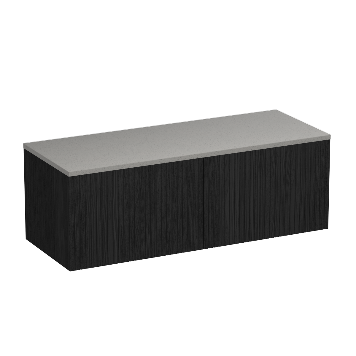 Lima Opaco 1200 2 Drawer Floor Vanity Centre Basin White Carrara / Black Bark
