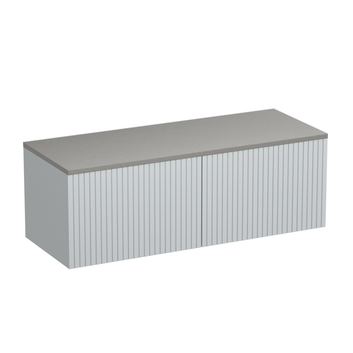 Lima Opaco 1200 2 Drawer Floor Vanity Left Basin Concrete Grey / Villa Blue