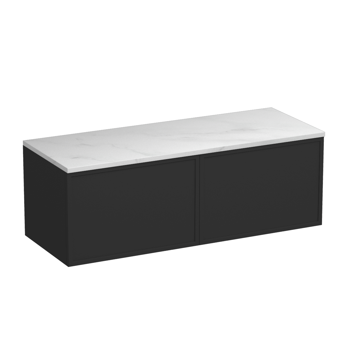 Nordic Opaco 1200 2 Drawer Floor Vanity Centre Basin Concrete Grey / Black