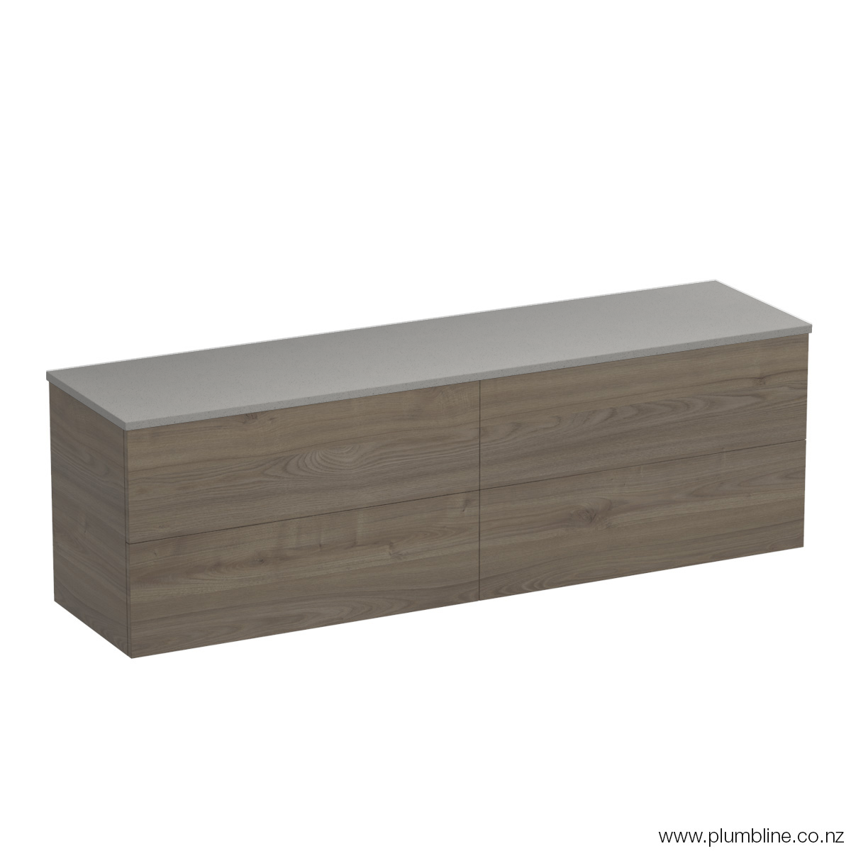 Reflex Opaco 1800 4 Drawer Floor Vanity Double Basin White Carrara / Methven Oak