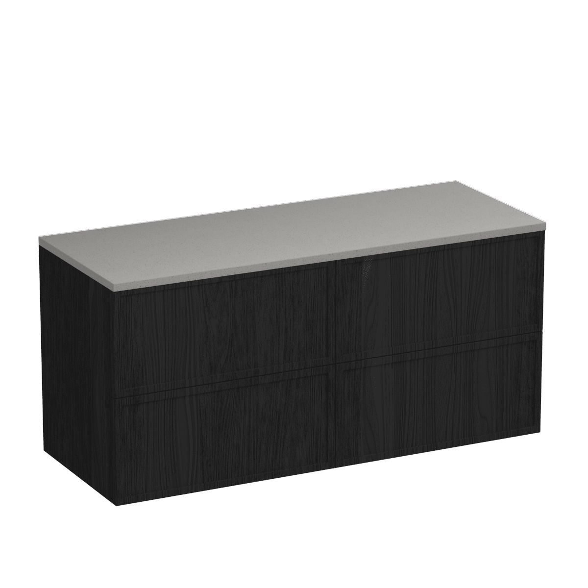 Nordic Opaco 1200 4 Drawer Floor Vanity Centre Basin White Carrara / Black Bark