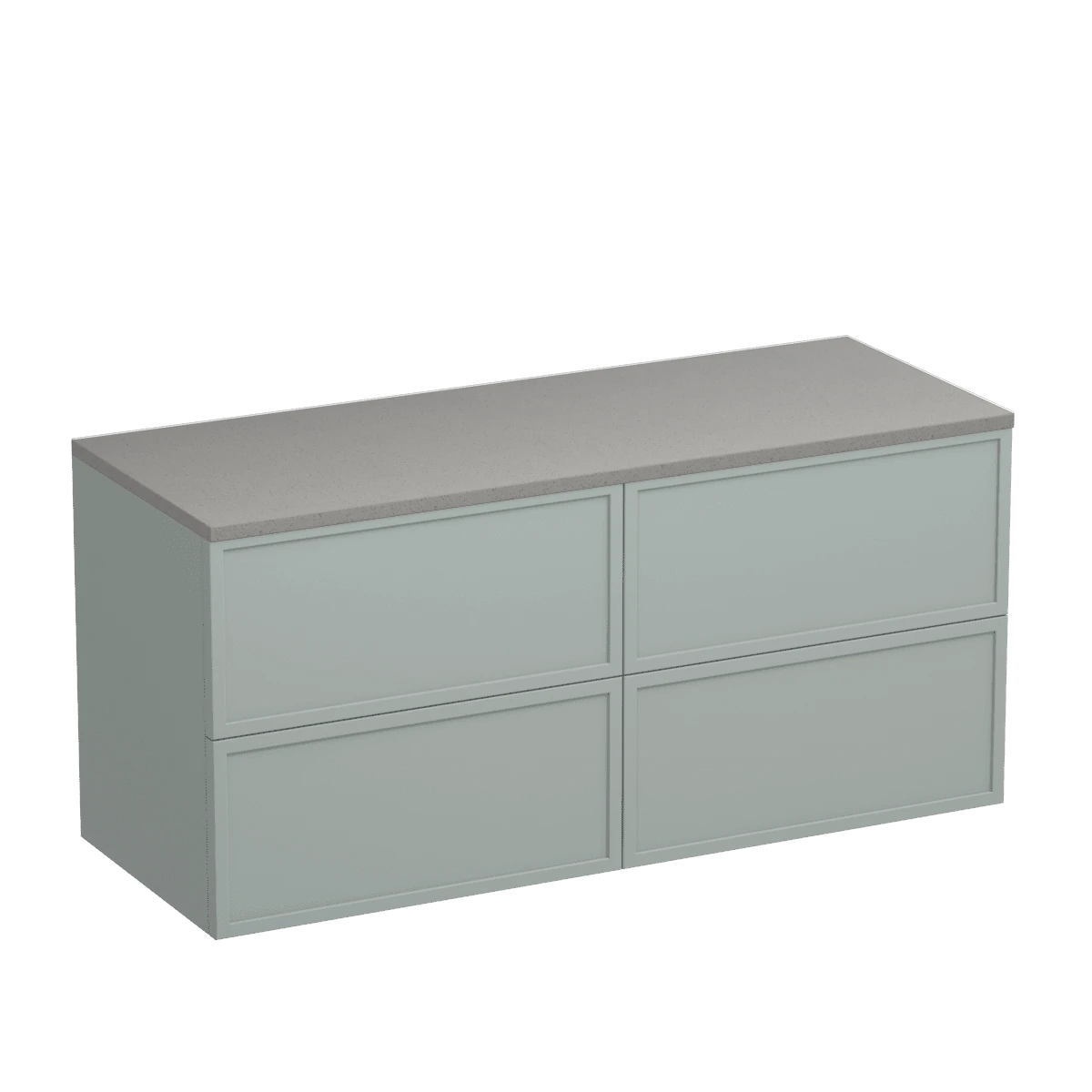 Nordic Opaco 1200 4 Drawer Floor Vanity Centre Basin Concrete Grey / Fjord