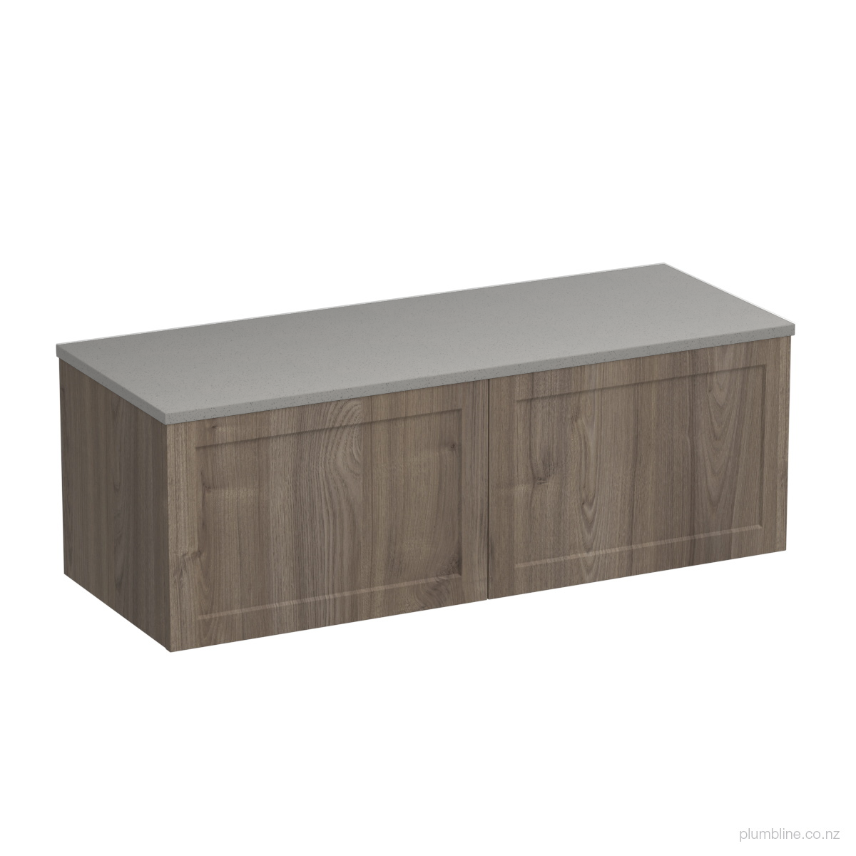 Hampton Opaco 1200 2 Drawer Floor Vanity Double Basin Concrete Grey / Methven Oak