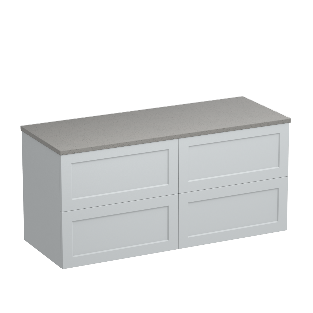 Hampton Opaco 1200 4 Drawer Floor Vanity Centre Basin Concrete Grey / Villa Blue