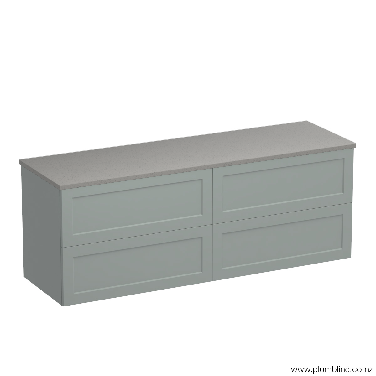 Hampton Opaco 1500 4 Drawer Floor Vanity Centre Basin Concrete Grey / Fjord