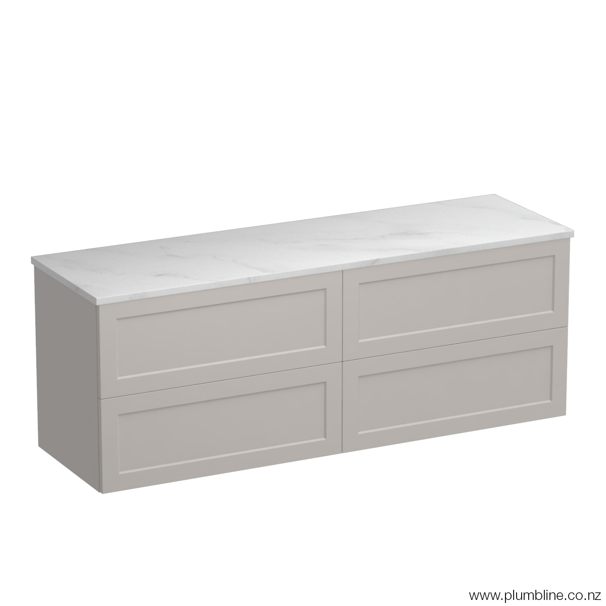 Hampton Opaco 1500 4 Drawer Floor Vanity Centre Basin Concrete Grey / Tusk