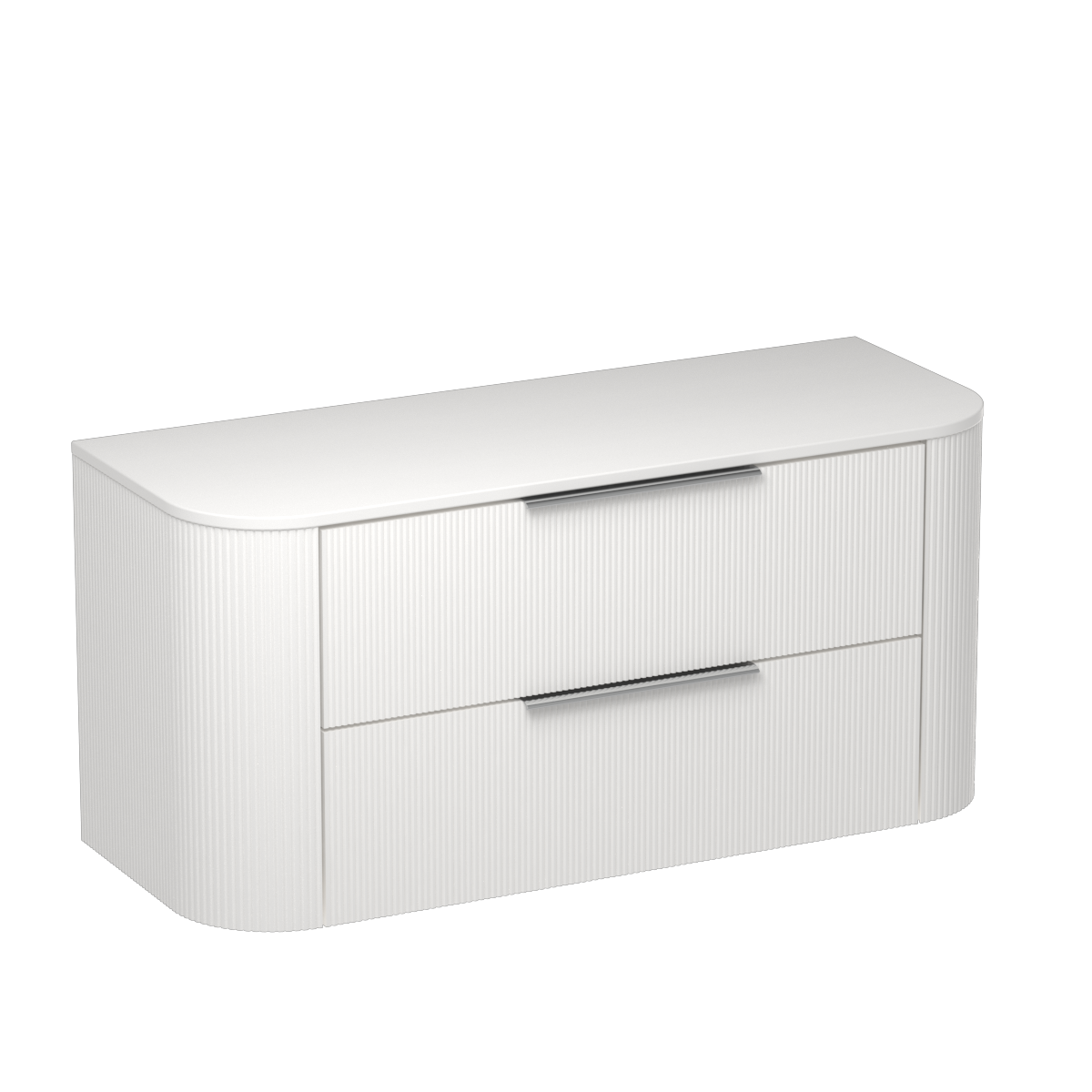 Ava Curve Opaco 1200 2 Drawer Vanity Centre Basin Concrete Grey / Atmoss