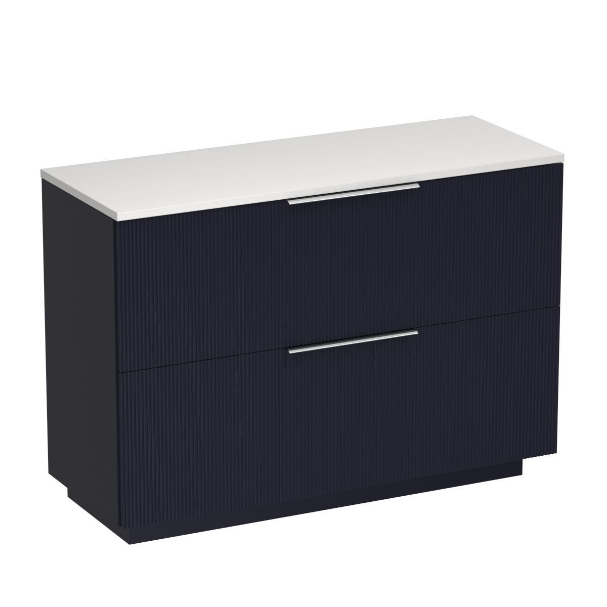 Ava Opaco 1200 2 Drawer Floor Vanity Centre Basin Concrete Grey / Ink Blue