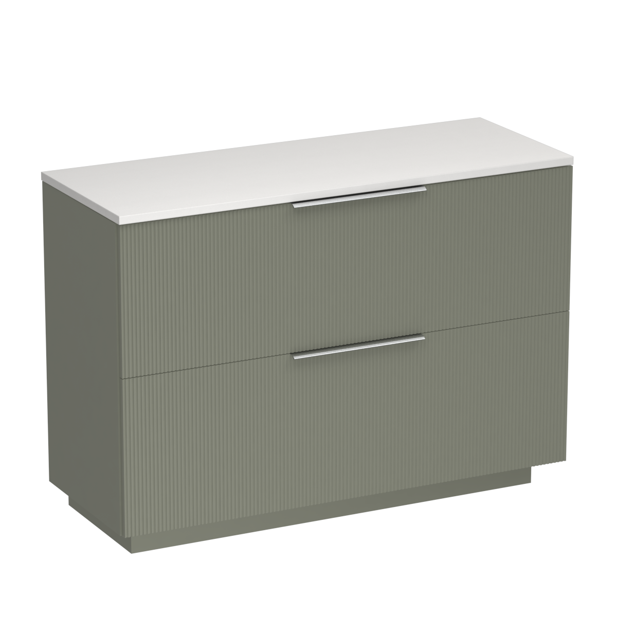 Ava Opaco 1200 2 Drawer Floor Vanity Right Basin White Carrara / Atmoss
