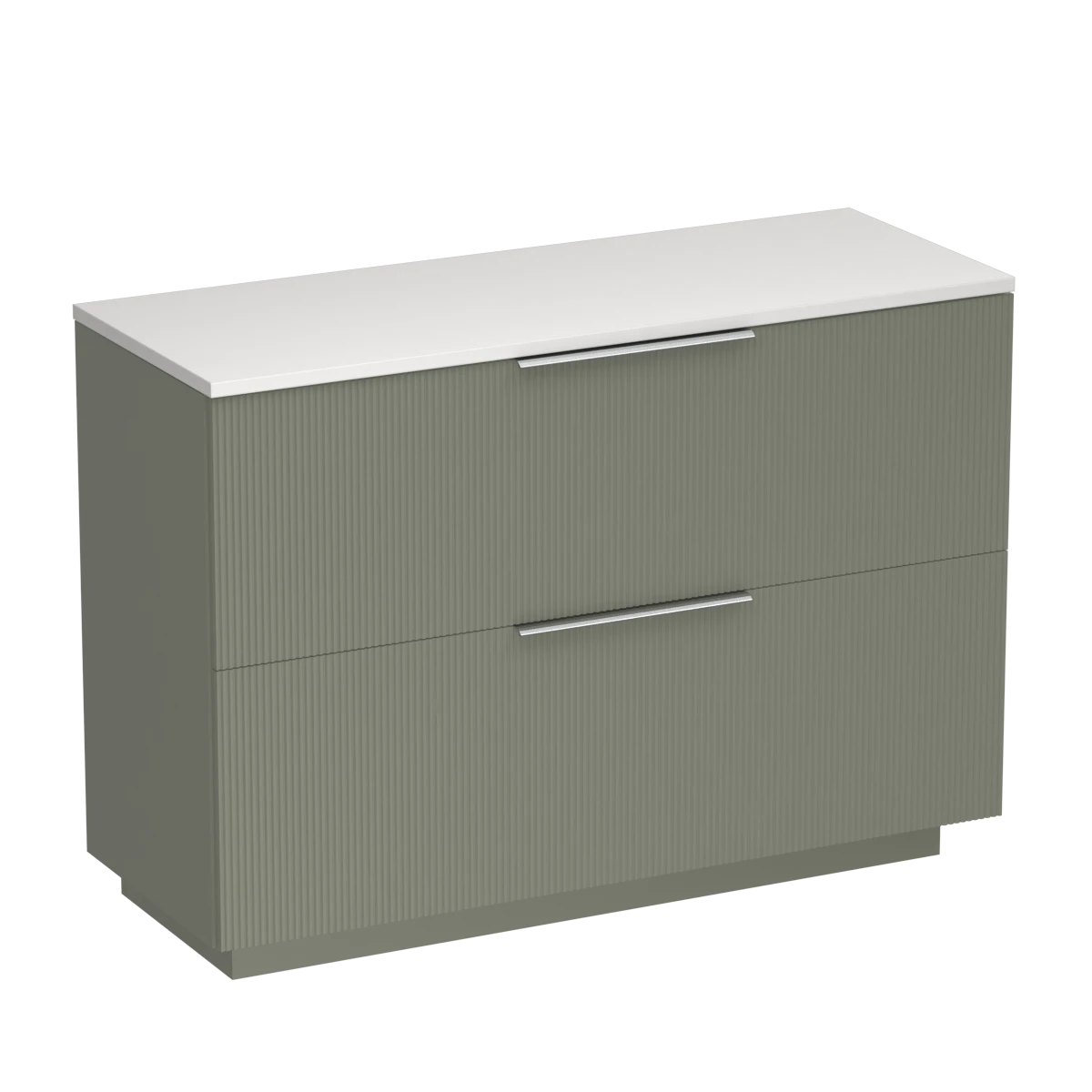Ava Opaco 1200 2 Drawer Floor Vanity Double Basin Concrete Grey / Atmoss