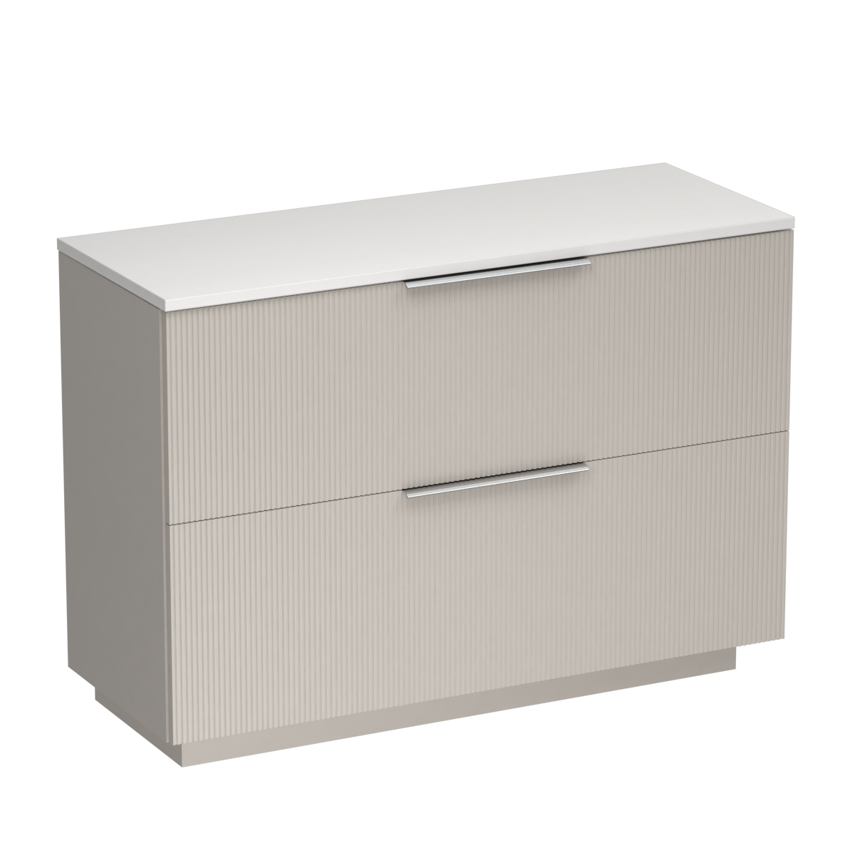 Ava Opaco 1200 2 Drawer Floor Vanity Left Basin Concrete Grey / Lana Grey