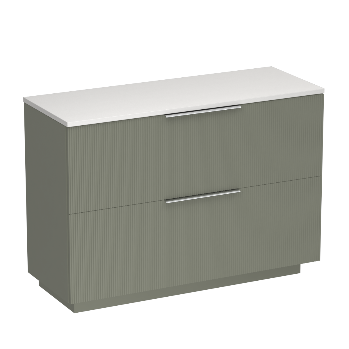 Ava Opaco 1200 2 Drawer Floor Vanity Centre Basin Concrete Grey / Atmoss