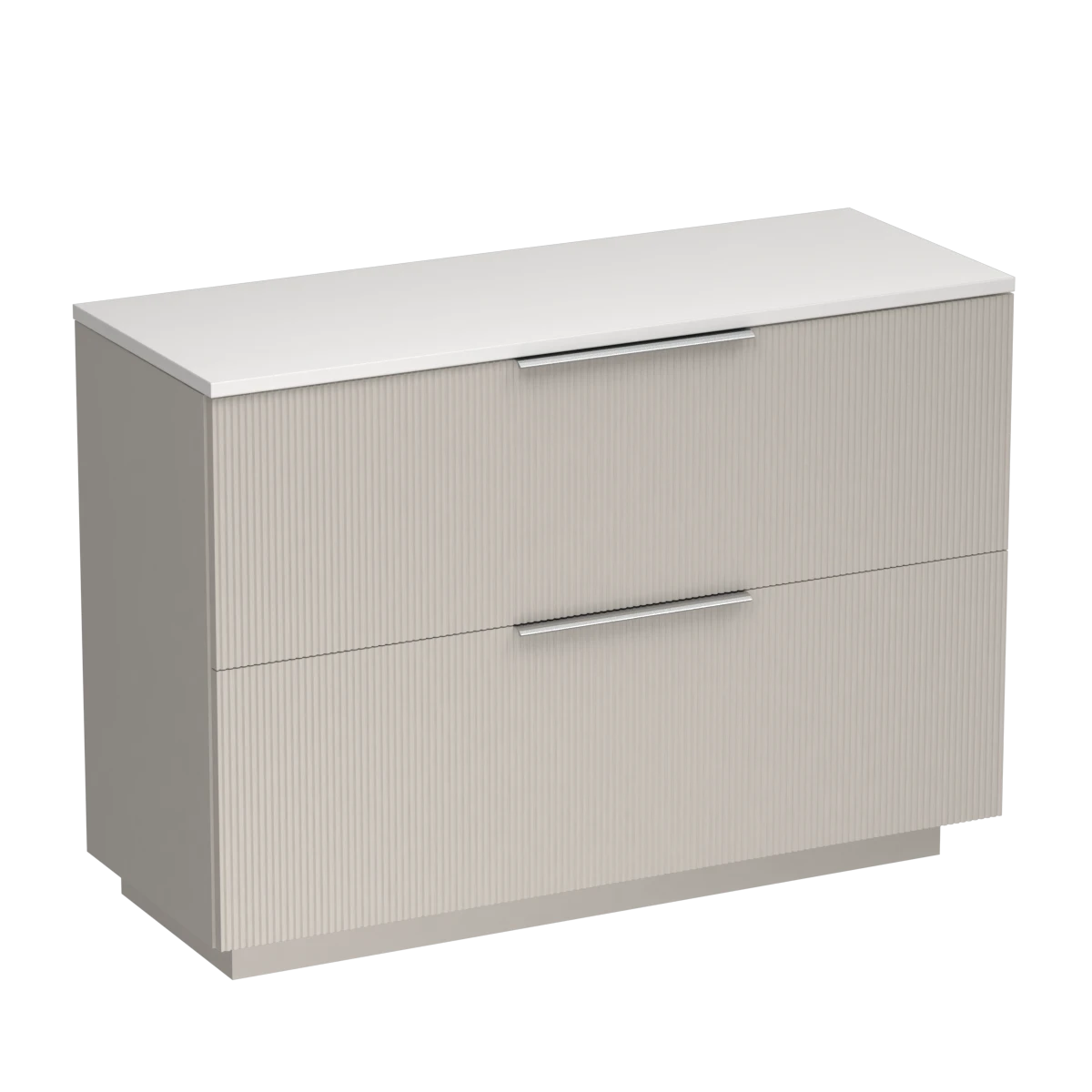 Ava Opaco 1200 2 Drawer Floor Vanity Centre Basin Concrete Grey / Lana Grey