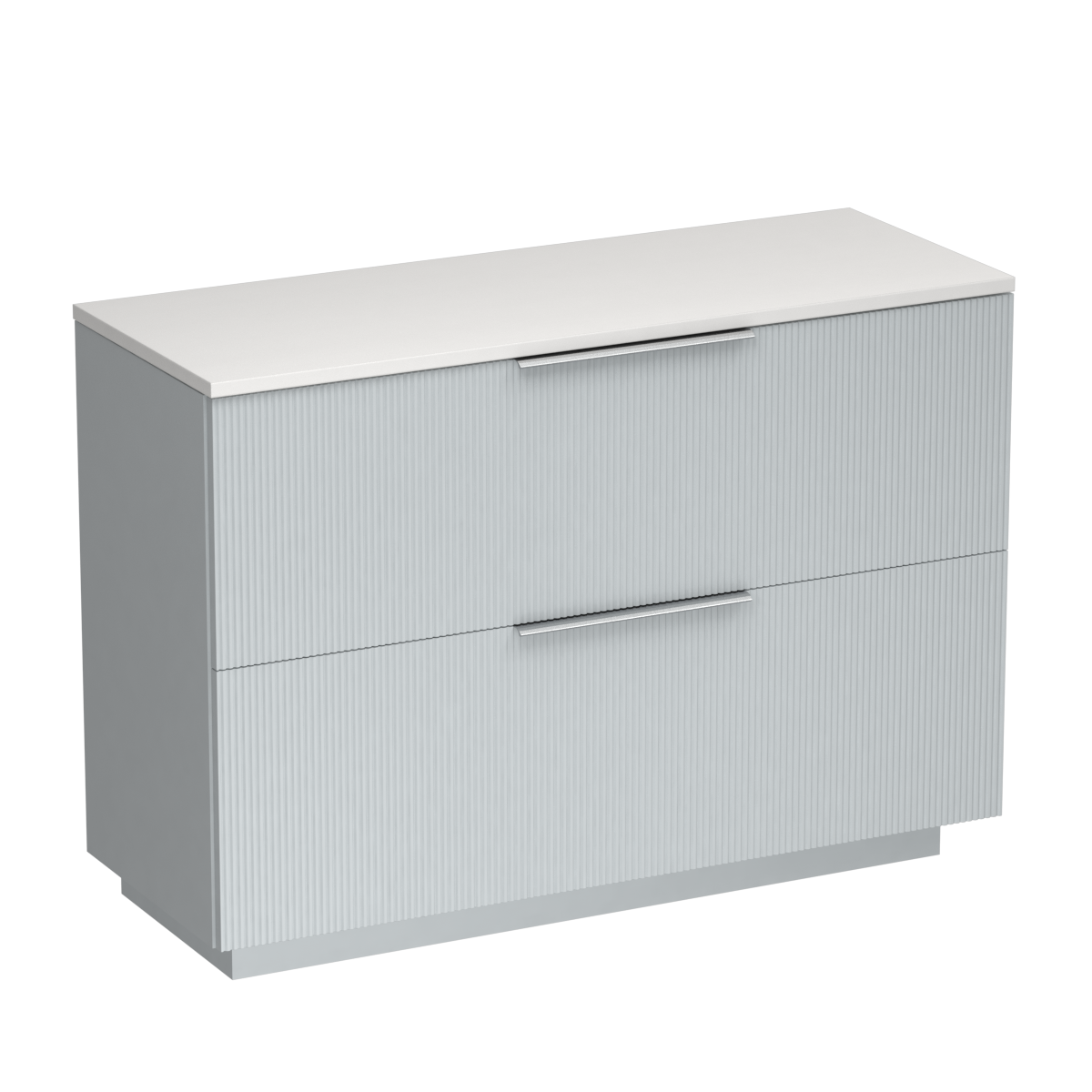 Ava Opaco 1200 2 Drawer Floor Vanity Double Basin Concrete Grey / Villa Blue