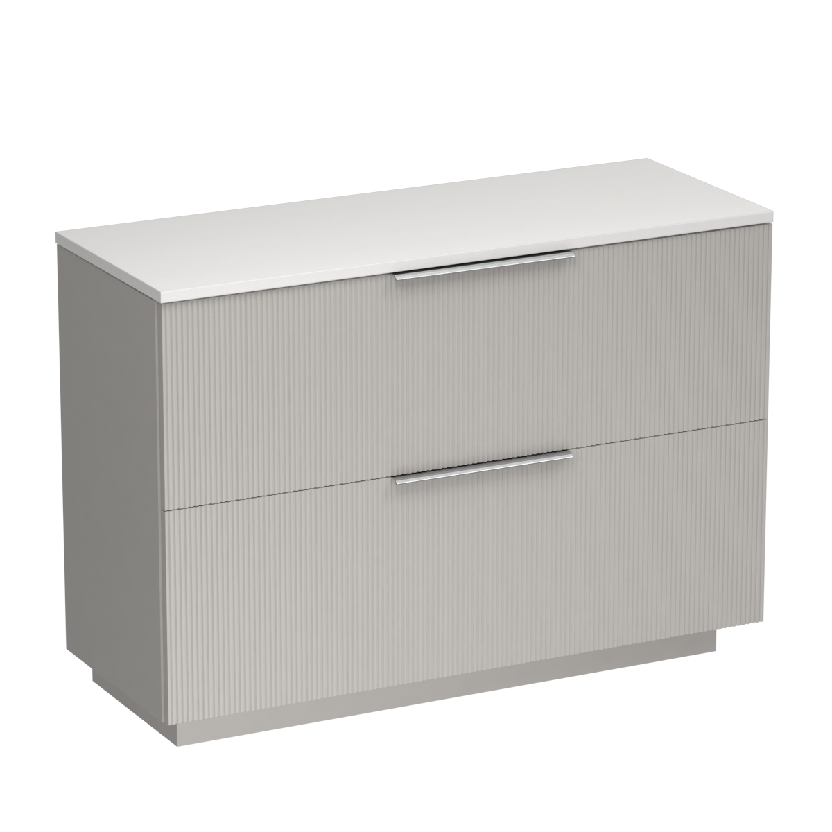 Ava Opaco 1200 2 Drawer Floor Vanity Double Basin White Carrara / Tusk