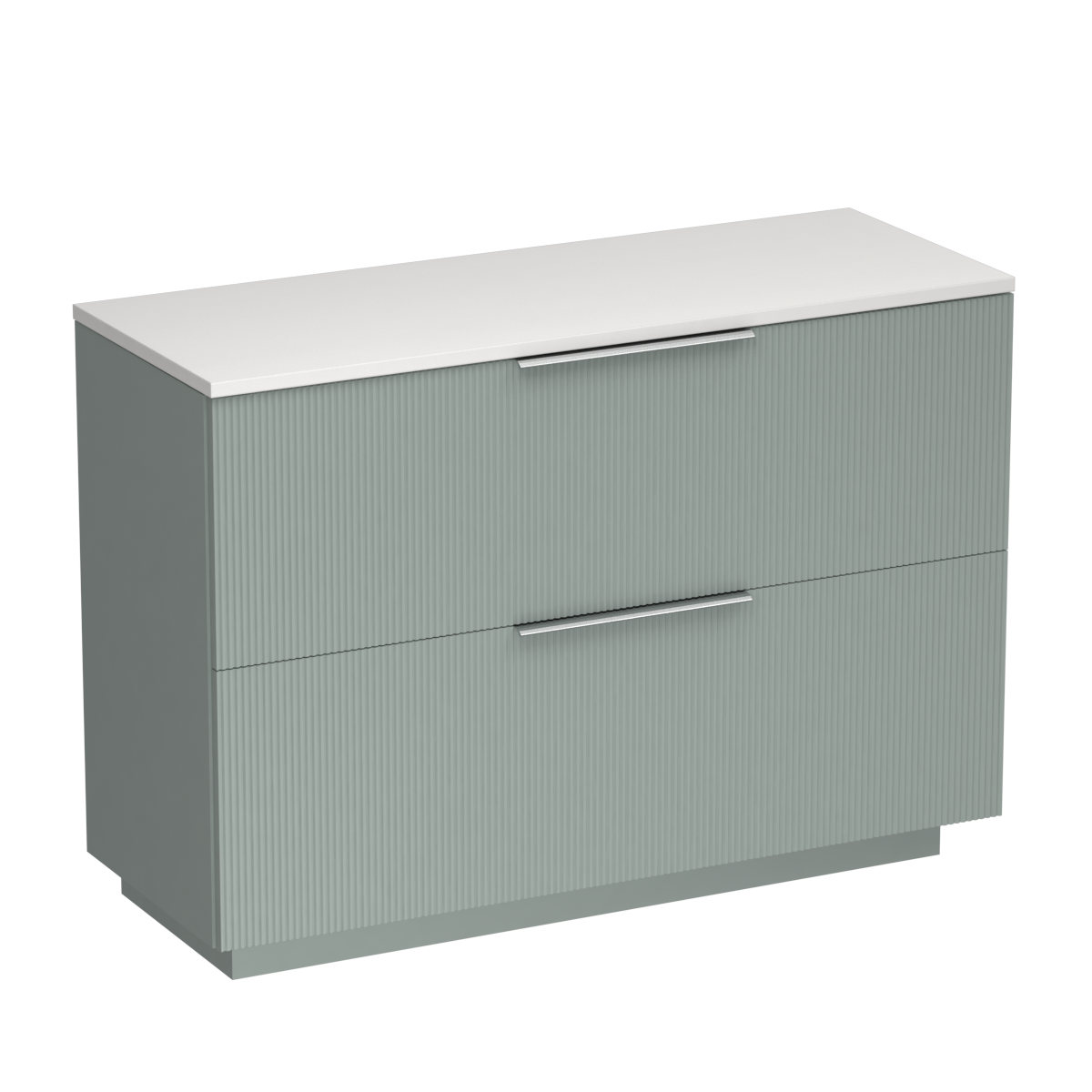 Ava Opaco 1200 2 Drawer Floor Vanity Left Basin Concrete Grey / Fjord