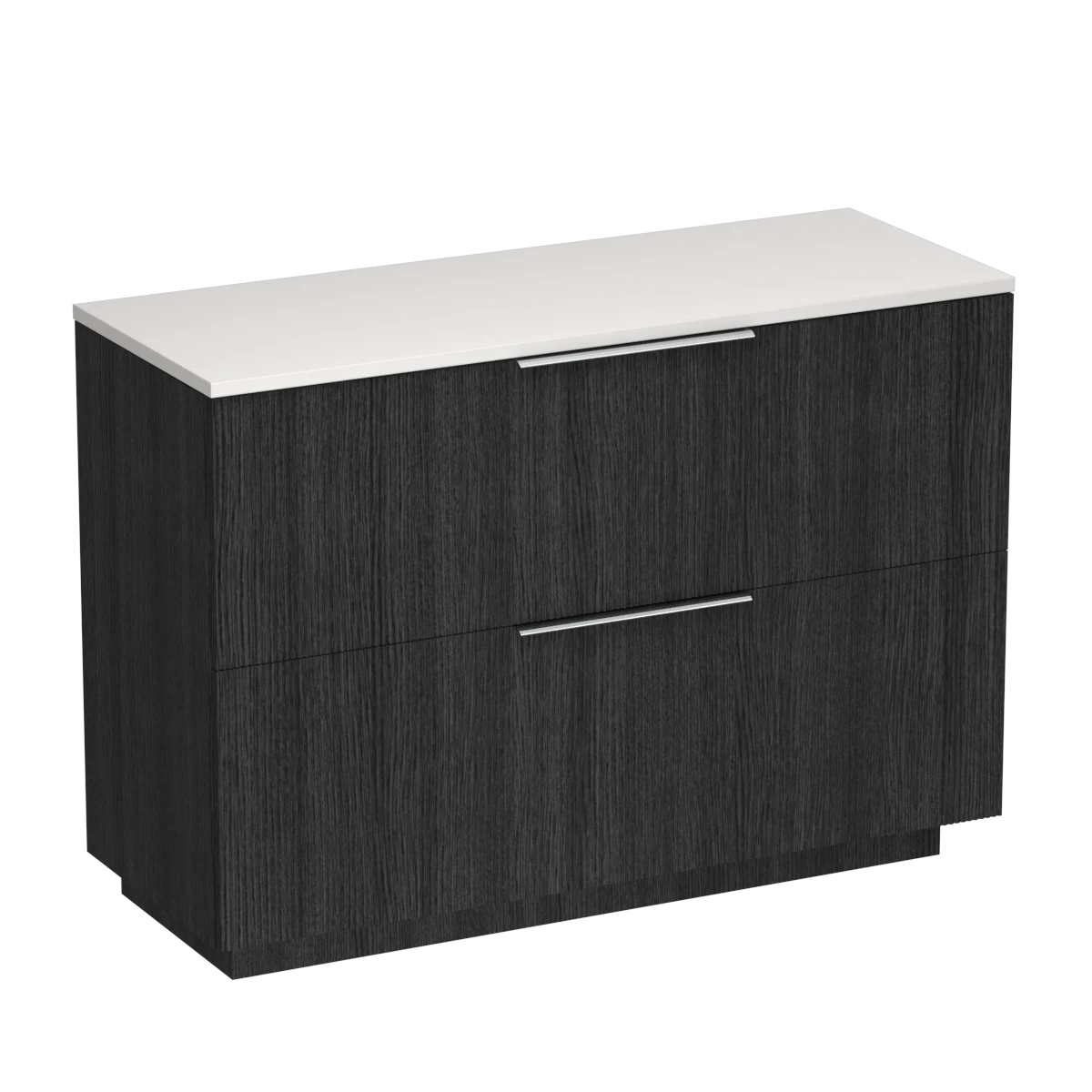Ava Opaco 1200 2 Drawer Floor Vanity Double Basin Concrete Grey / Black Bark