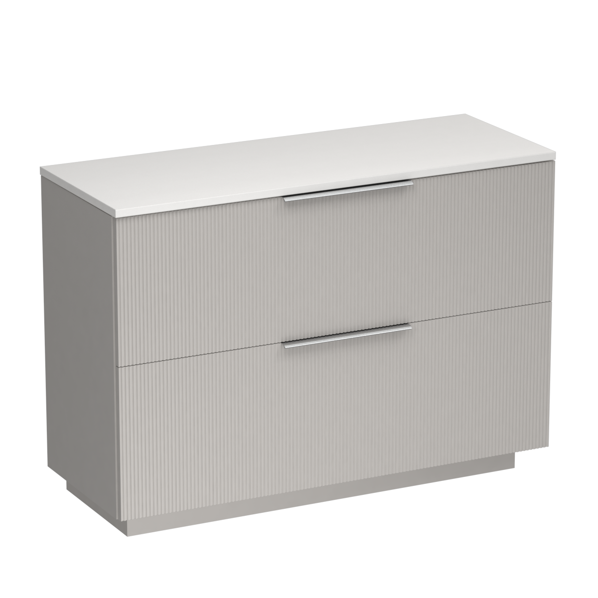 Ava Opaco 1200 2 Drawer Floor Vanity Left Basin Concrete Grey / Tusk