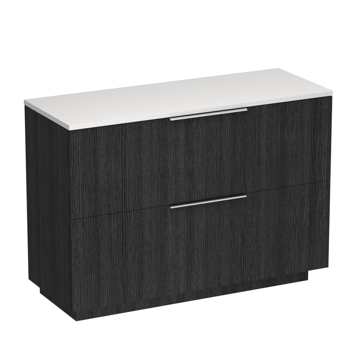 Ava Opaco 1200 2 Drawer Floor Vanity Left Basin Concrete Grey / Black Bark
