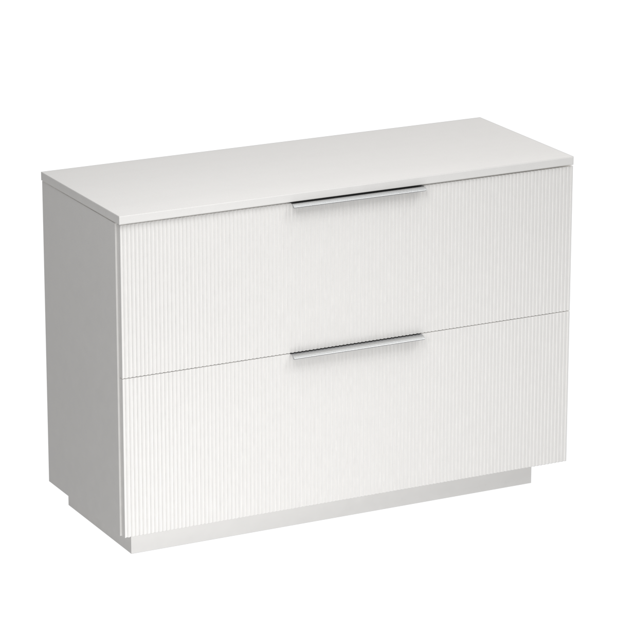 Ava Opaco 1200 2 Drawer Floor Vanity Right Basin White Carrara / White