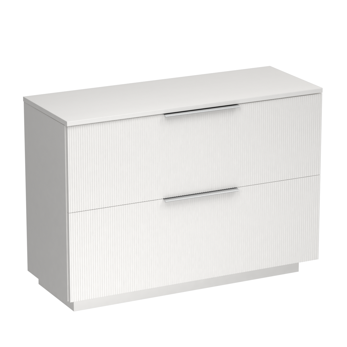 Ava Opaco 1200 2 Drawer Floor Vanity Left Basin Concrete Grey / White