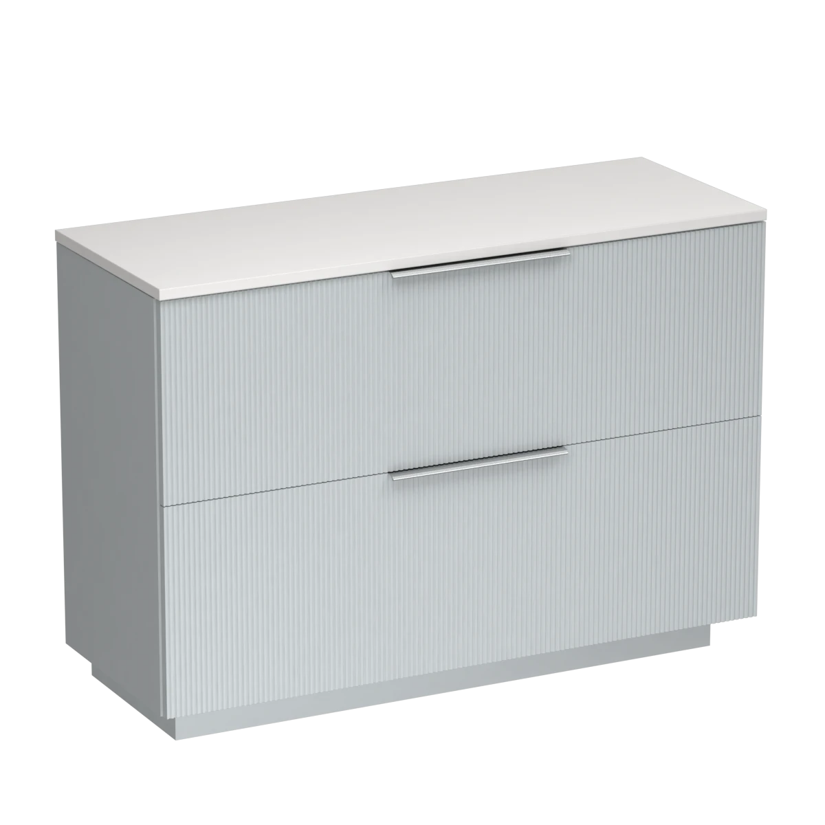 Ava Opaco 1200 2 Drawer Floor Vanity Centre Basin Concrete Grey / Villa Blue
