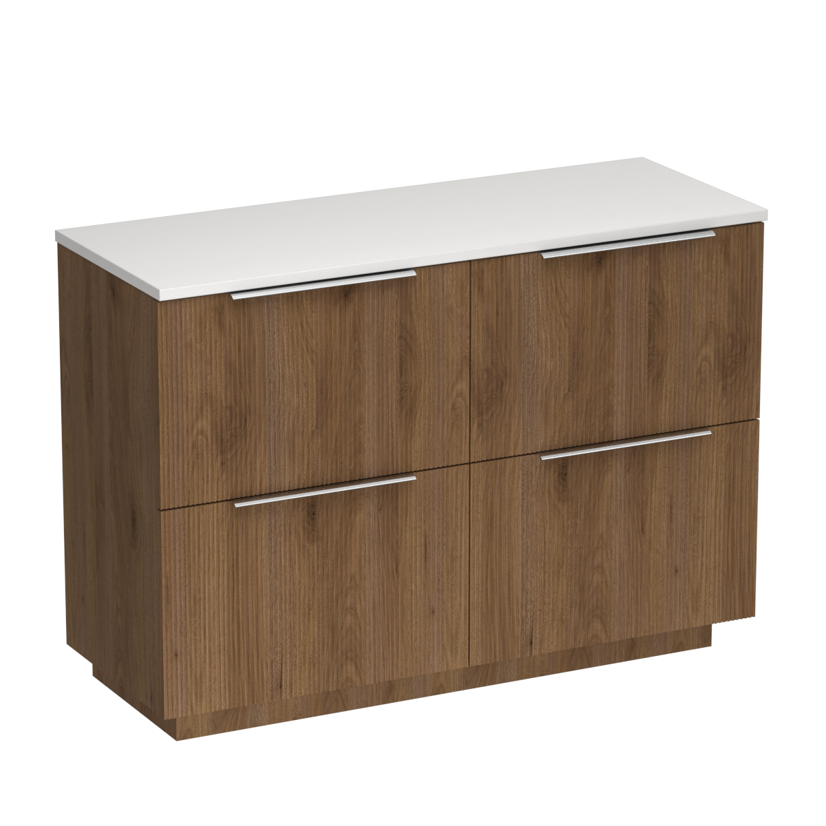 Ava Opaco 1200 4 Drawer Floor Vanity Right Basin Concrete Grey / Tahoe Walnut