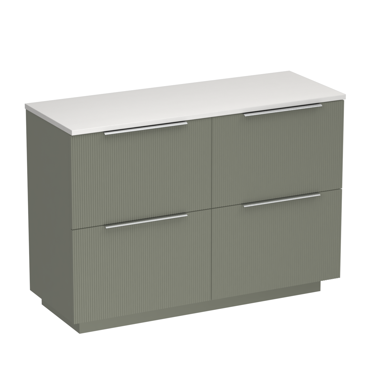 Ava Opaco 1200 4 Drawer Floor Vanity Double Basin Concrete Grey / Atmoss