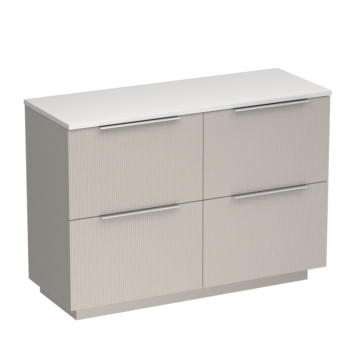 Ava Opaco 1200 4 Drawer Floor Vanity Double Basin Concrete Grey / Lana Grey