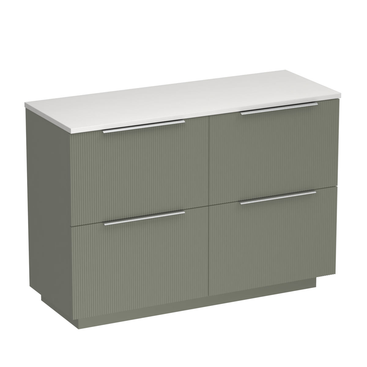 Ava Opaco 1200 4 Drawer Floor Vanity Left Basin Concrete Grey / Atmoss