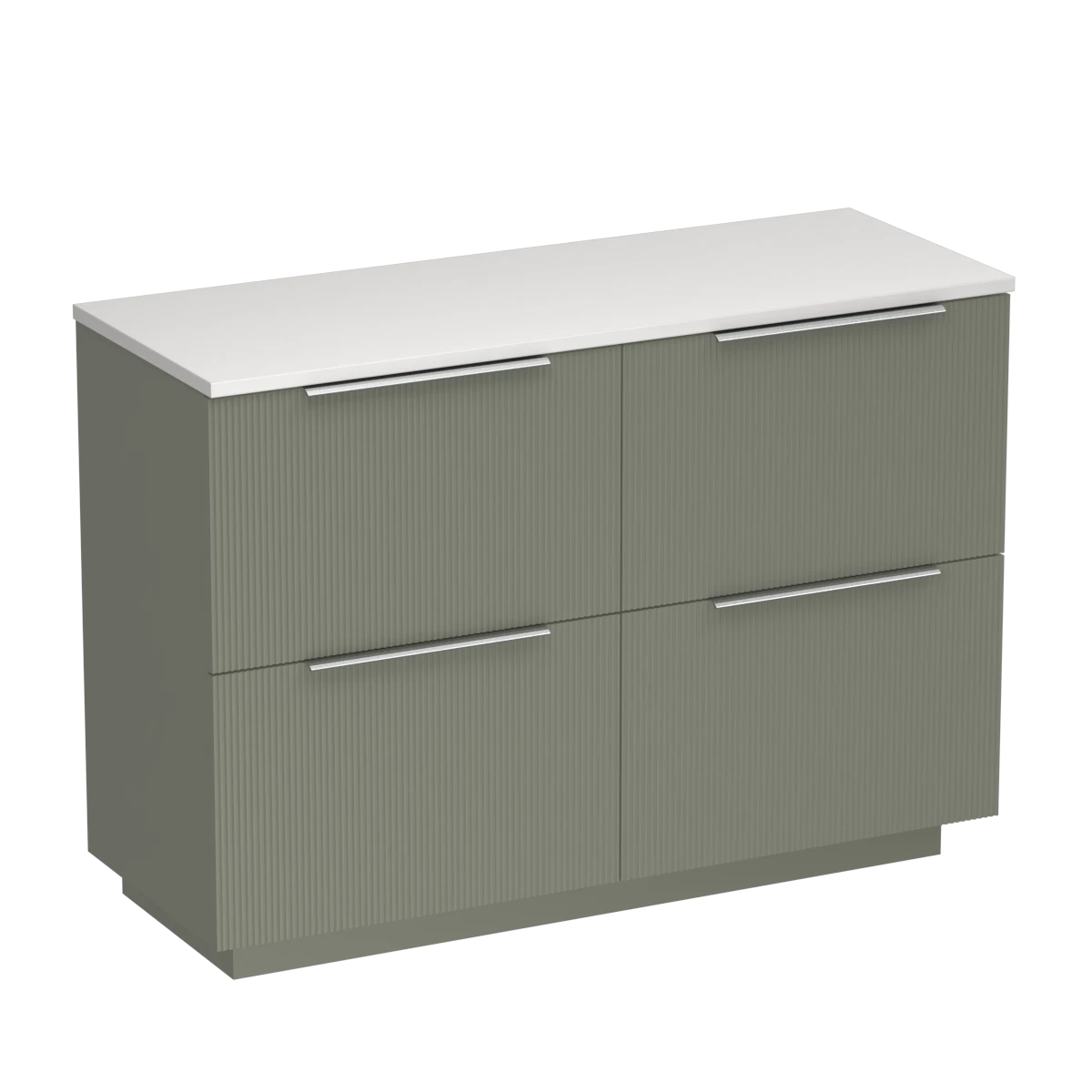 Ava Opaco 1200 4 Drawer Floor Vanity Centre Basin Concrete Grey / Atmoss