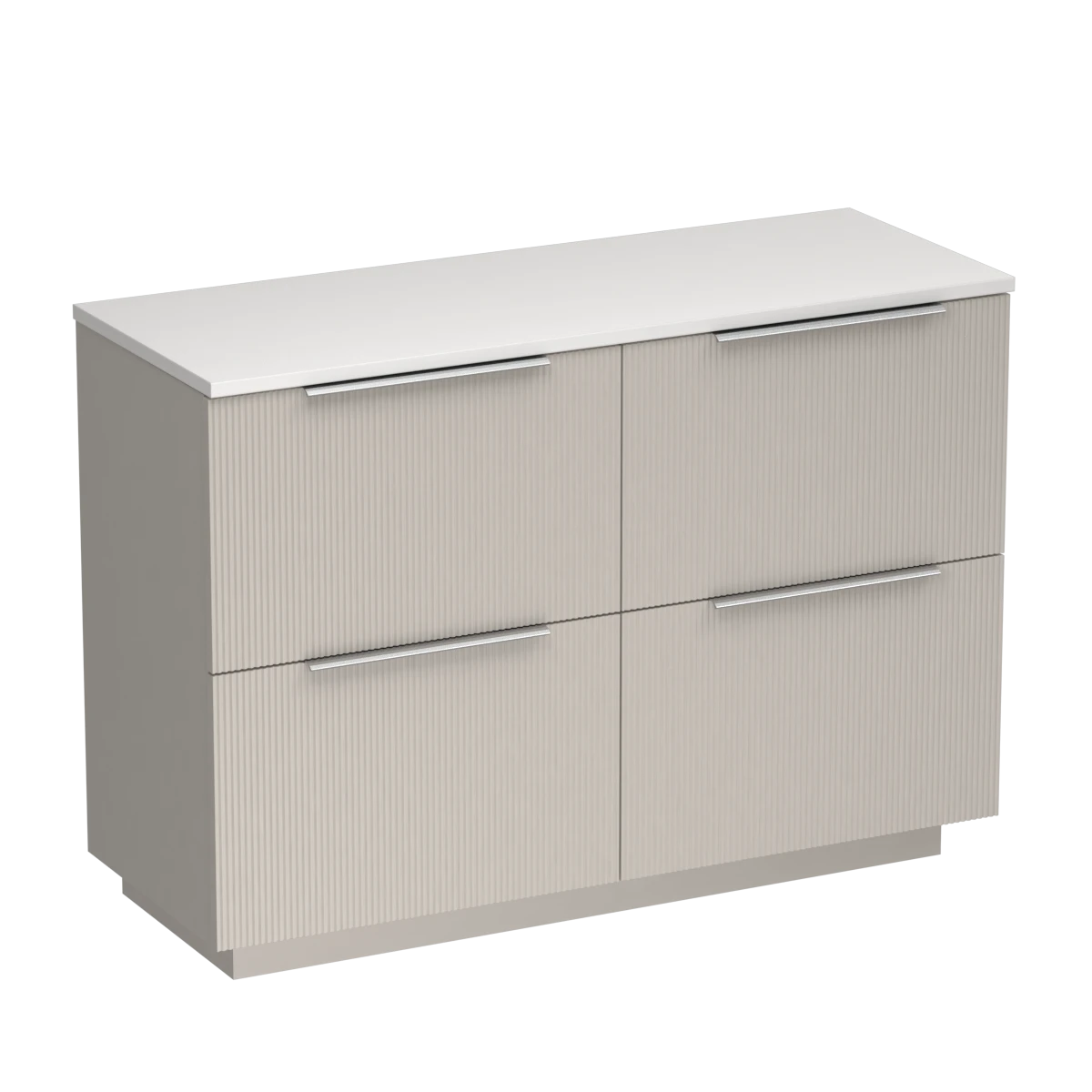 Ava Opaco 1200 4 Drawer Floor Vanity Centre Basin Concrete Grey / Lana Grey