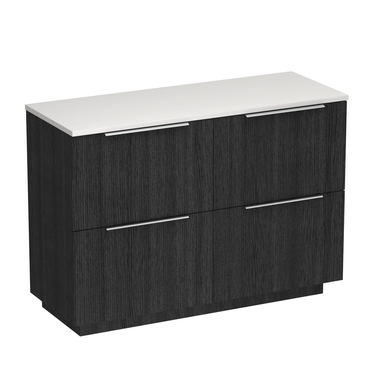 Ava Opaco 1200 4 Drawer Floor Vanity Right Basin Concrete Grey / Black Bark