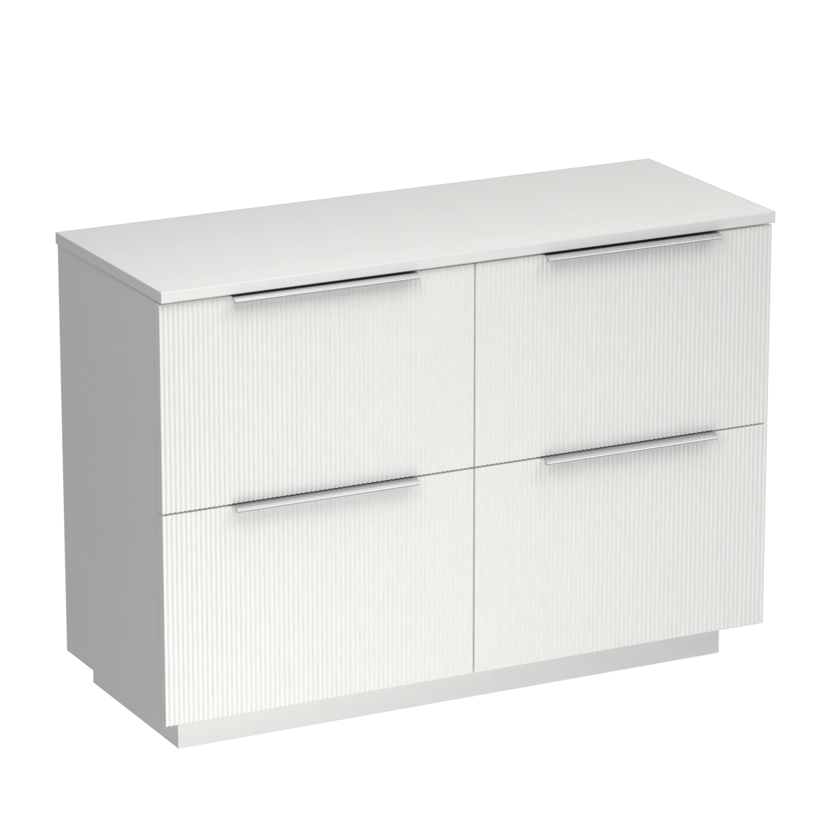 Ava Opaco 1200 4 Drawer Floor Vanity Left Basin Concrete Grey / White