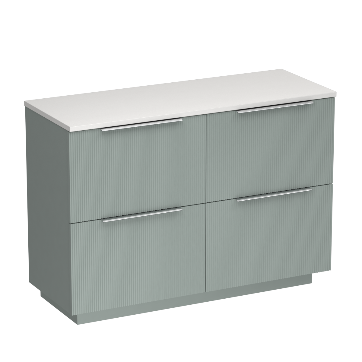Ava Opaco 1200 4 Drawer Floor Vanity Left Basin Concrete Grey / Fjord